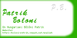 patrik boloni business card