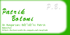 patrik boloni business card